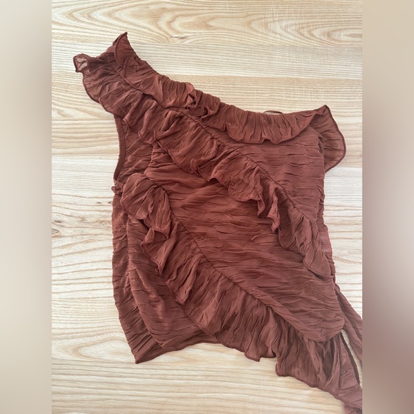 ZARA pleated asymmetric top in XS - Picture 4 of 5